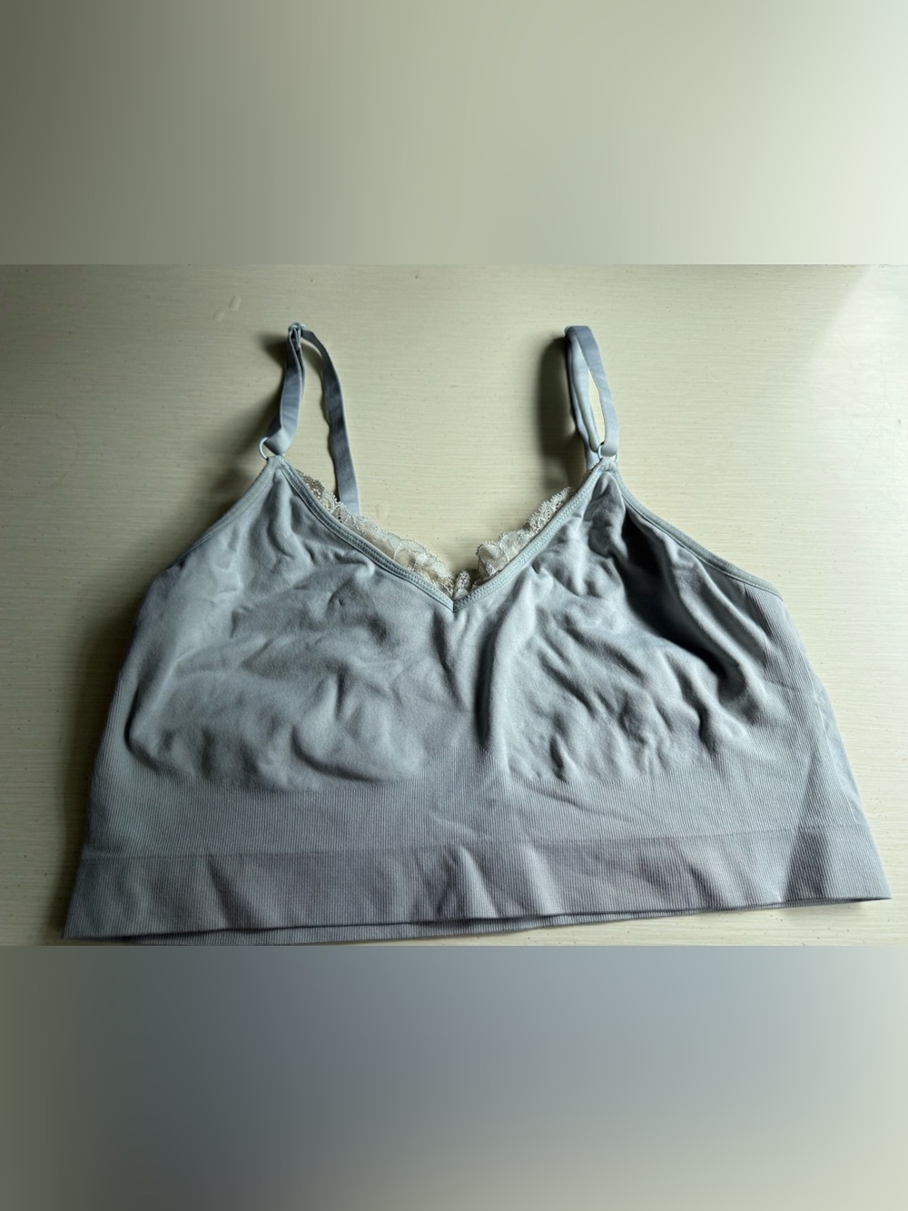 Clinique Light Gray Lace-Trim Bralette